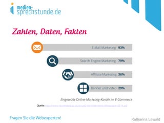 Katharina Lewald
Zahlen, Daten, Fakten
Quelle:https://www.newsletter2go.de/docs/E-Mail-Marketing-Whitepaper-2014.pdf
 