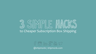 to Cheaper Subscription Box Shipping
@shipmonk / shipmonk.com
 