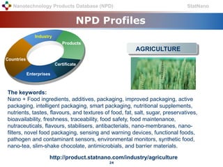 Nanotechnology Products Database (NPD) | PPTX