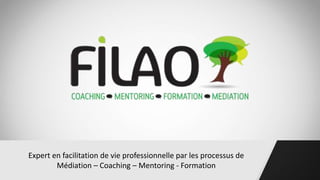 Expert en facilitation de vie professionnelle par les processus de
Médiation – Coaching – Mentoring - Formation
 