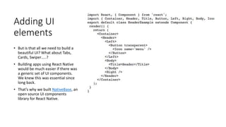 Beautiful UI in react native By - nativebase.io