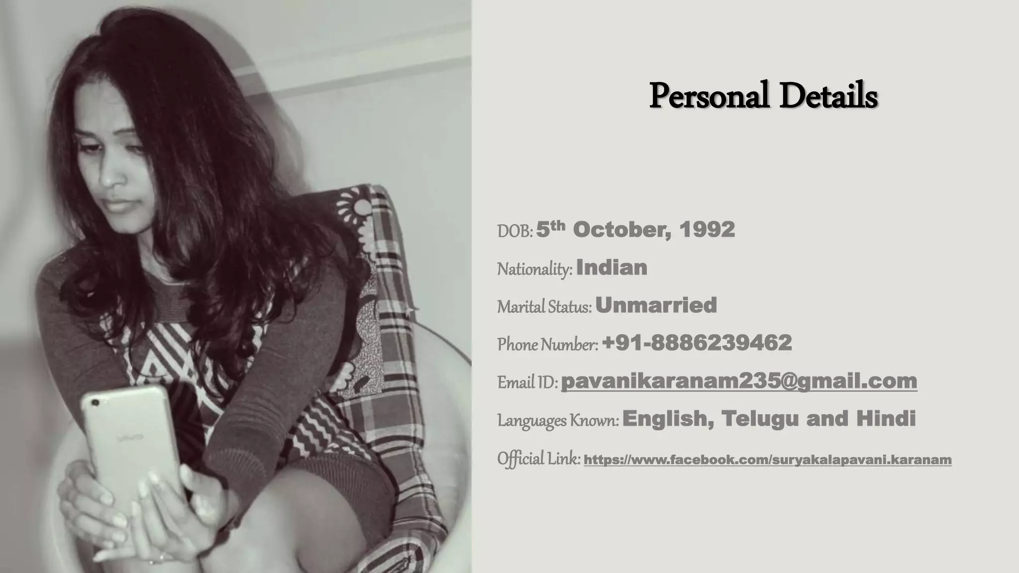 Actress/ Host Pavani Profile | PPTX