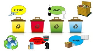 PLASTIC GLASS
DANGEROUS
RUBISH
PAPER
 