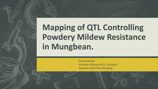 Mapping of QTL Controlling
Powdery Mildew Resistance
in Mungbean.
Presented By :
Vishwas Acharya M.Sc. (Scholar)
Genetics and Plant Breeding
 