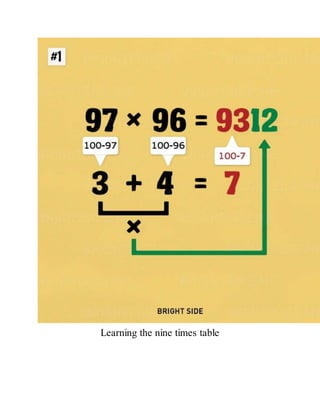 Learning the nine times table
 