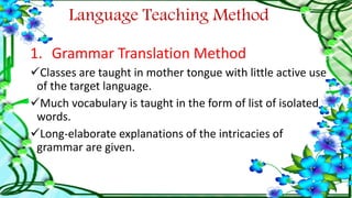 Language Methods Ks3 approaches, methods and activities in language teaching | PPTX