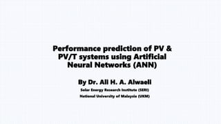 Solar Energy Research Institute (SERI)
National University of Malaysia (UKM)
 