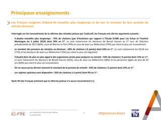 Les Français et la réforme des retraites / Sondage ELABE pour BFMTV L'Opinion en direct