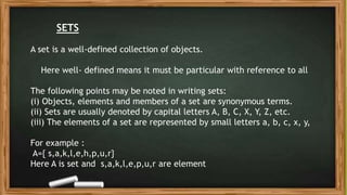 SET AND ITS OPERATIONS PPT