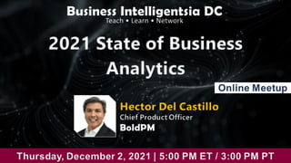 2021 State of Business Analytics | December 2021 Business Intelligentsia DC 
