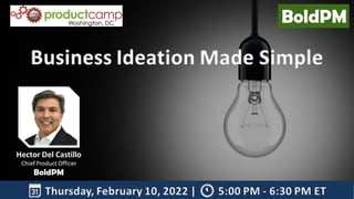 Business Ideation Made Simple | BoldPM Insights | ProductCamp DC