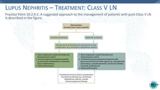 LUPUS NEPHRITIS – TREATMENT: CLASS V LN: TREATMENT
OF RELAPSE
Practice Point 10.2.4.3.1: After a complete or partial remis...