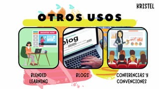 OTROS USOS
BLENDED
LEARNING
KRISTEL
BLOGS CONFERENCIAS Y
CONVENCIONES