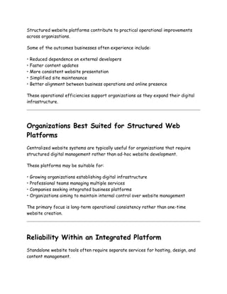 Structured Website Creation Guide | SD Web by Sitedecode | DOCX