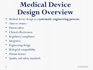 Comprehensive Medical Device Design: Engineering, Safety, and Human ...