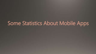 Some Statistics About Mobile Apps 
 