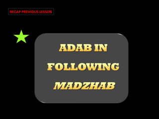 RECAP PREVIOUS LESSON

 