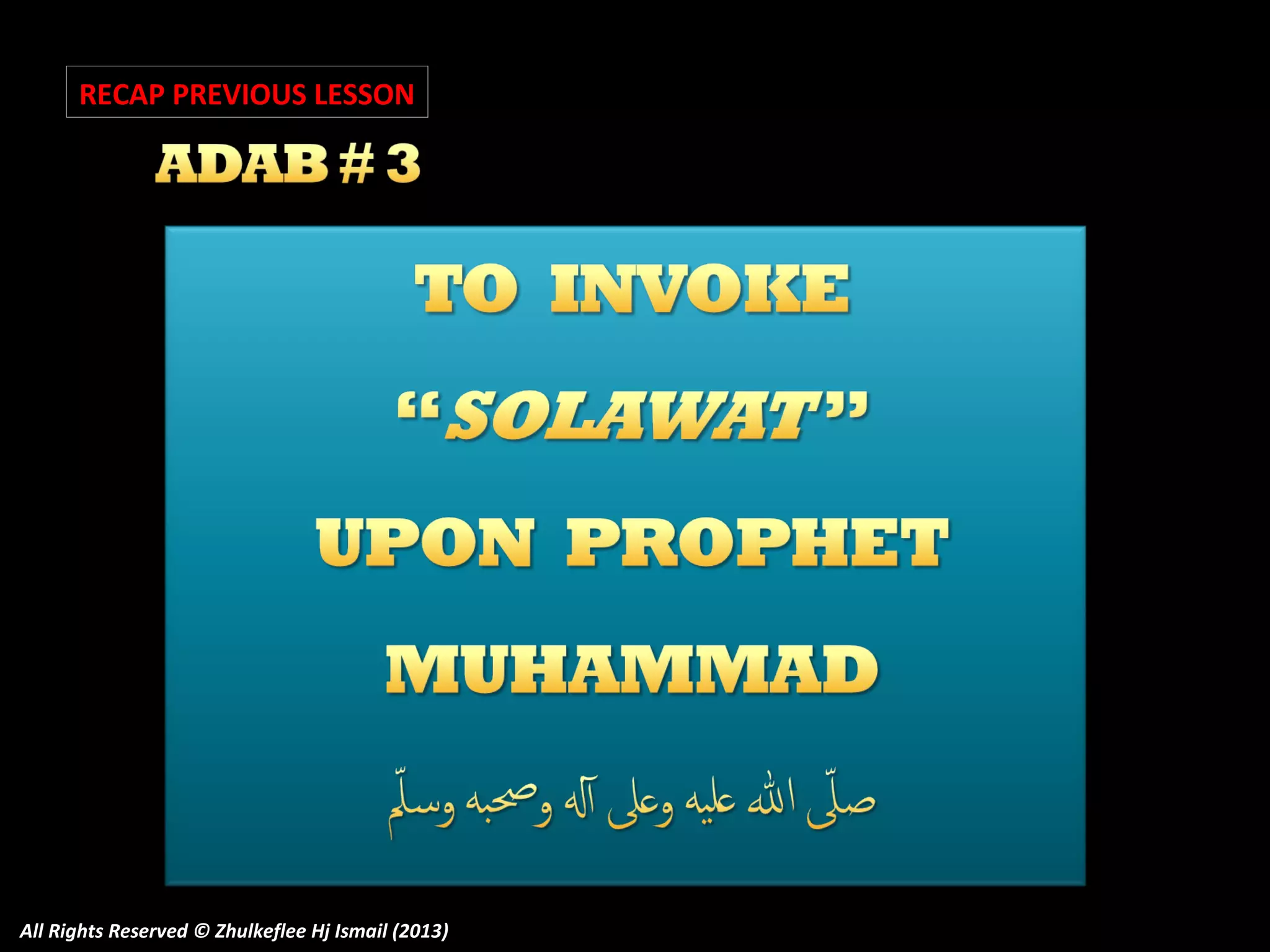 RECAP PREVIOUS LESSON

All Rights Reserved © Zhulkeflee Hj Ismail (2013)

 