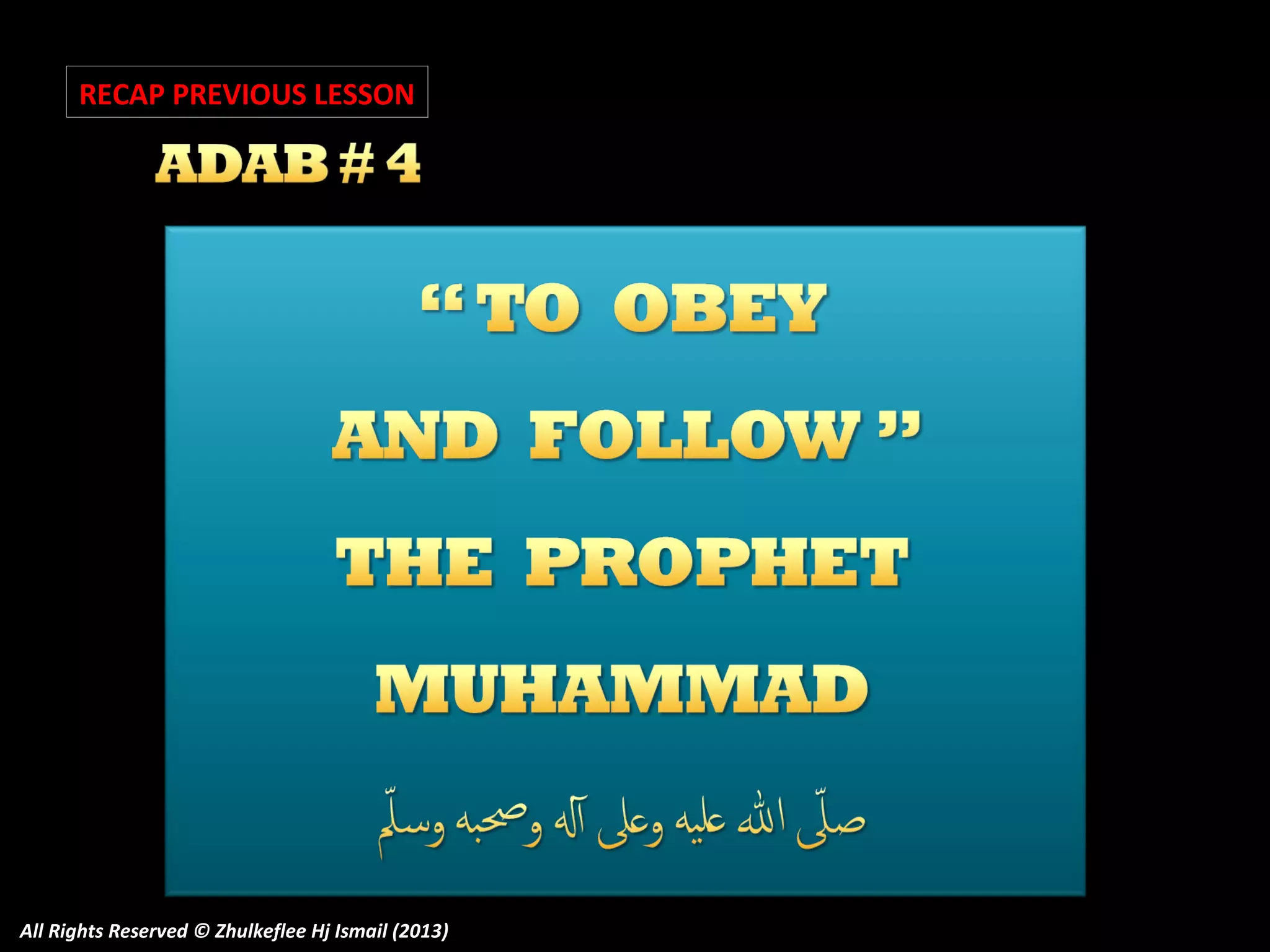 RECAP PREVIOUS LESSON

All Rights Reserved © Zhulkeflee Hj Ismail (2013)

 