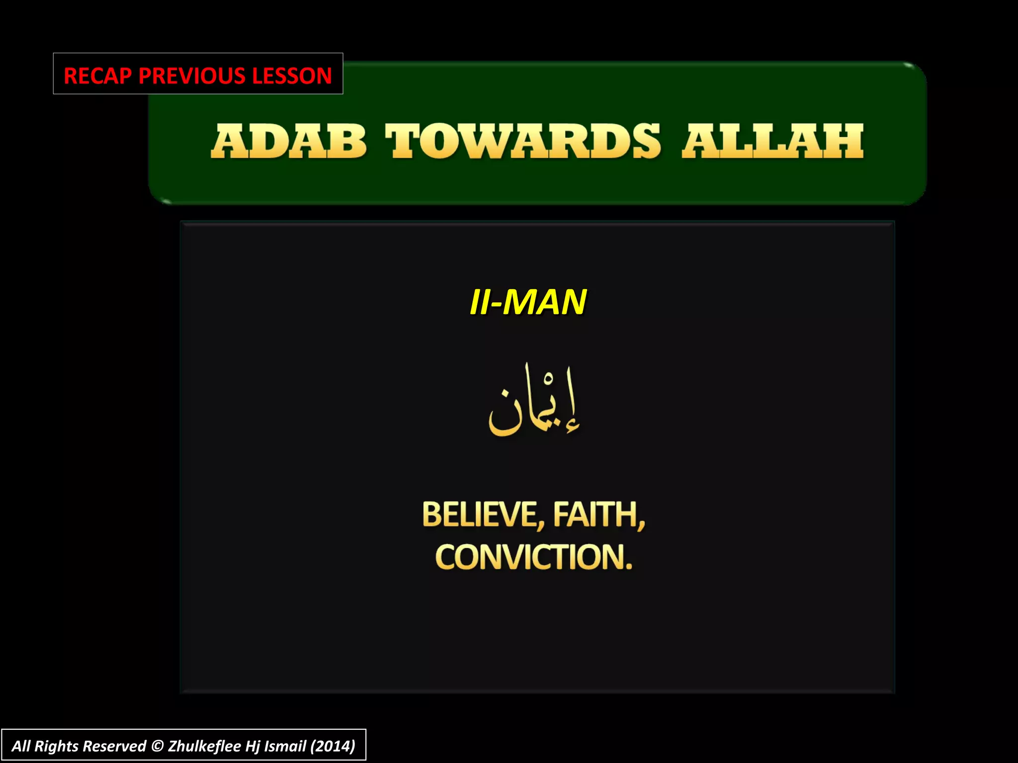 II-MANII-MAN
RECAP PREVIOUS LESSON
All Rights Reserved © Zhulkeflee Hj Ismail (2014)All Rights Reserved © Zhulkeflee Hj Ismail (2014)
 