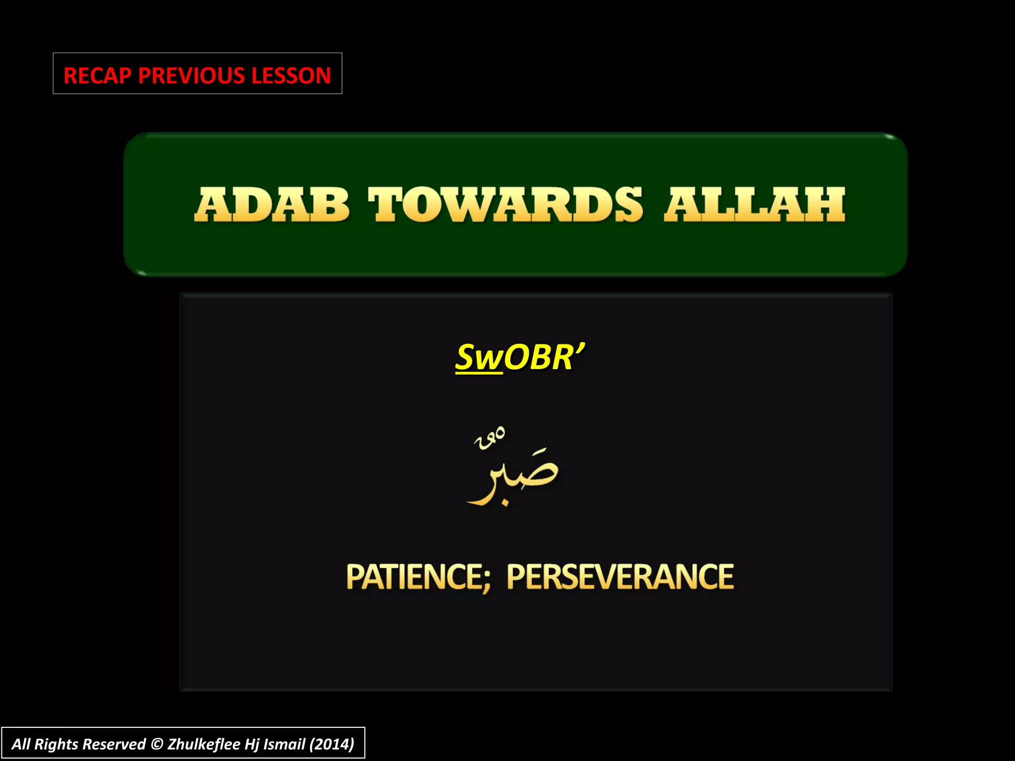 SwSwOBR’OBR’
RECAP PREVIOUS LESSON
All Rights Reserved © Zhulkeflee Hj Ismail (2014)All Rights Reserved © Zhulkeflee Hj Ismail (2014)
 