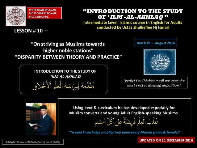 Slideshare Akhlaq Batch 5 Aug 2016 Intake Lesson 10 On Strivin