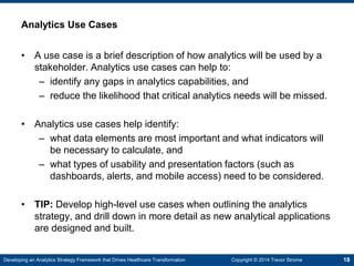 Analytics Use Case Development Developing a Strategic Analytics Framework that Drives Healthcare ...