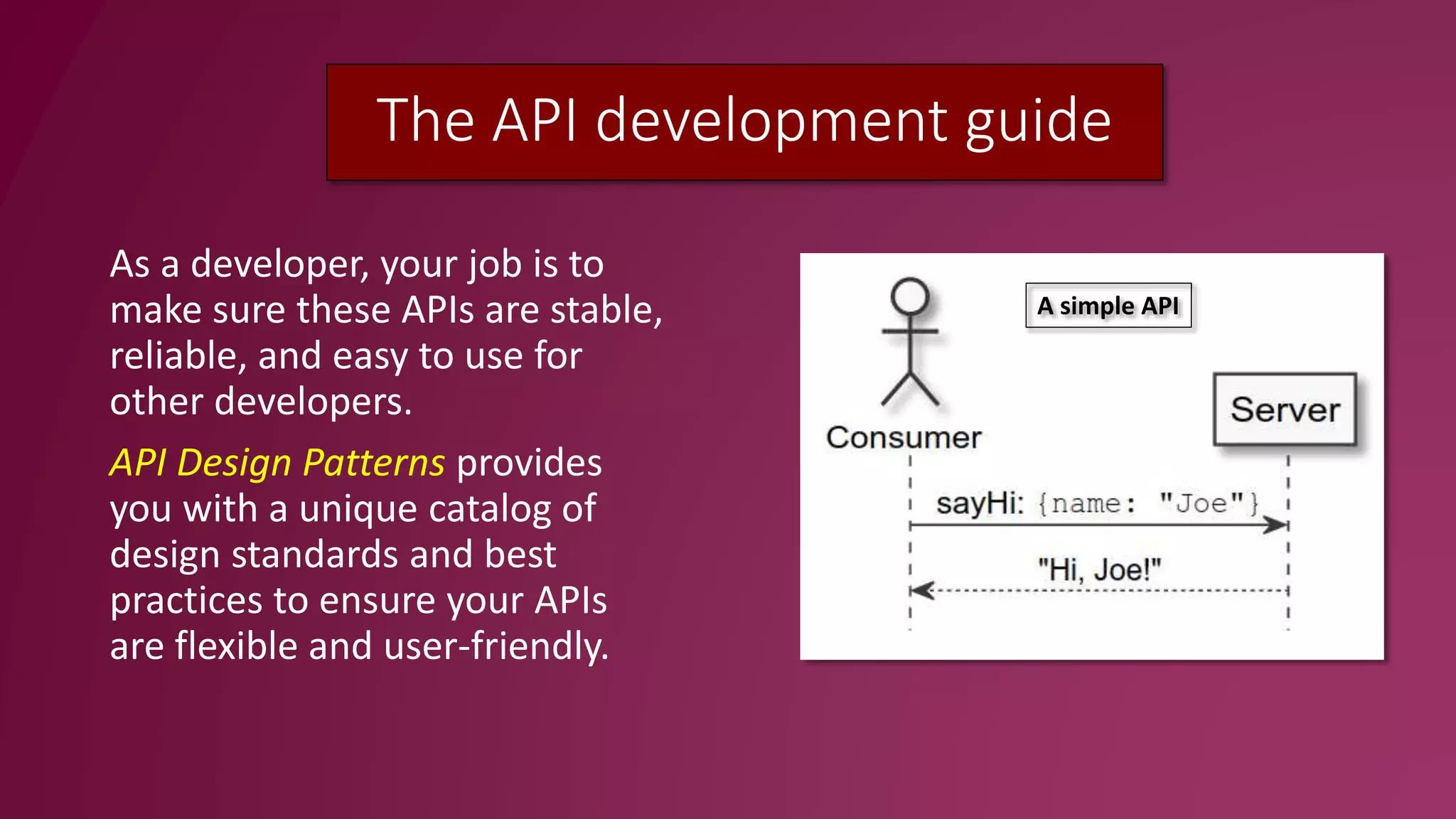 API Design Patterns: a guide to better APIs | PPT