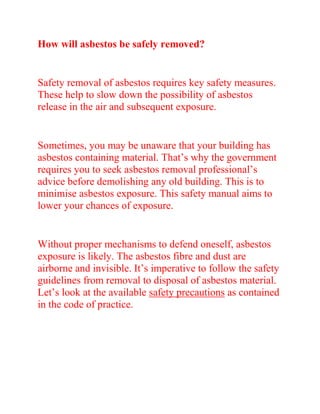 View of Asbestos Removal Safety Manual | PDF