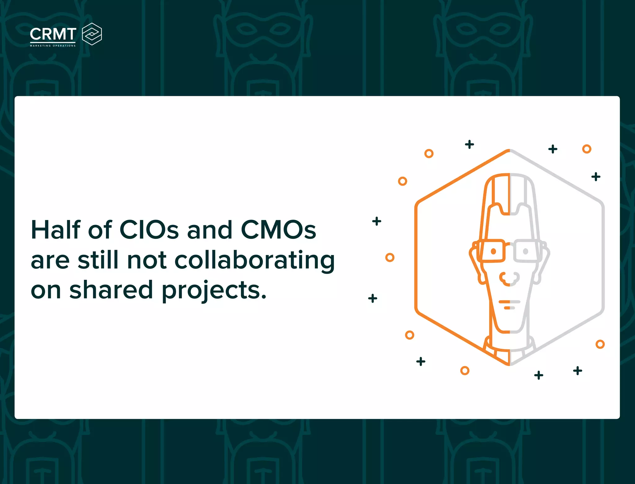 Half of CIOs and CMOs
are still not collaborating
on shared projects.
 
