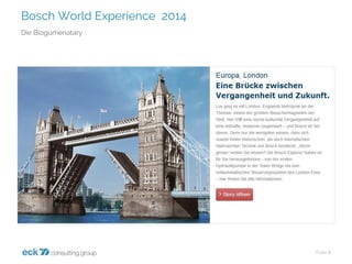 Bosch World Experience 2014 
Folie 8 
Die Blogumenatary  
