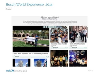 Bosch World Experience 2014 
Folie 10 
Social  