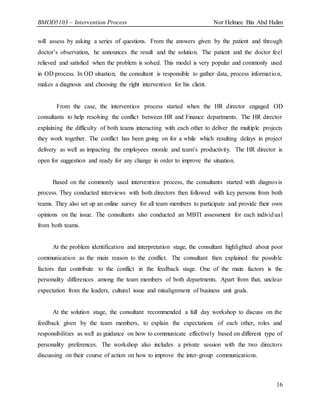 Organizational Development, OD, Intervention Process (from a case study ...