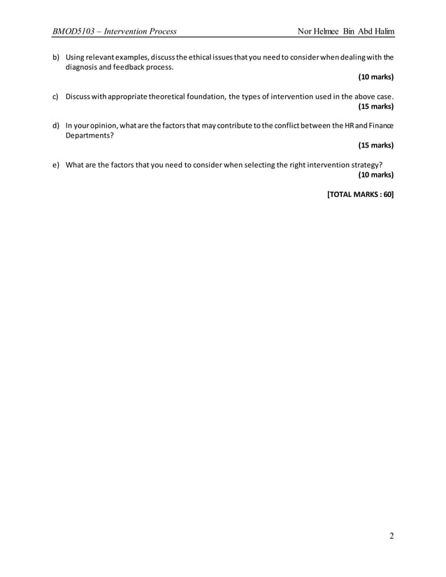 Organizational Development, OD, Intervention Process (from a case study