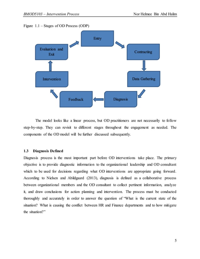 Organizational Development, OD, Intervention Process (from a case study