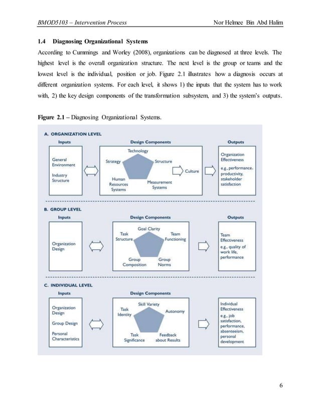 Organizational Development, OD, Intervention Process (from a case study
