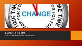 IL MODELLO IN 7 STEP
COME GESTIRE LA TRANSIZIONE VERSO IL NUOVO?
 