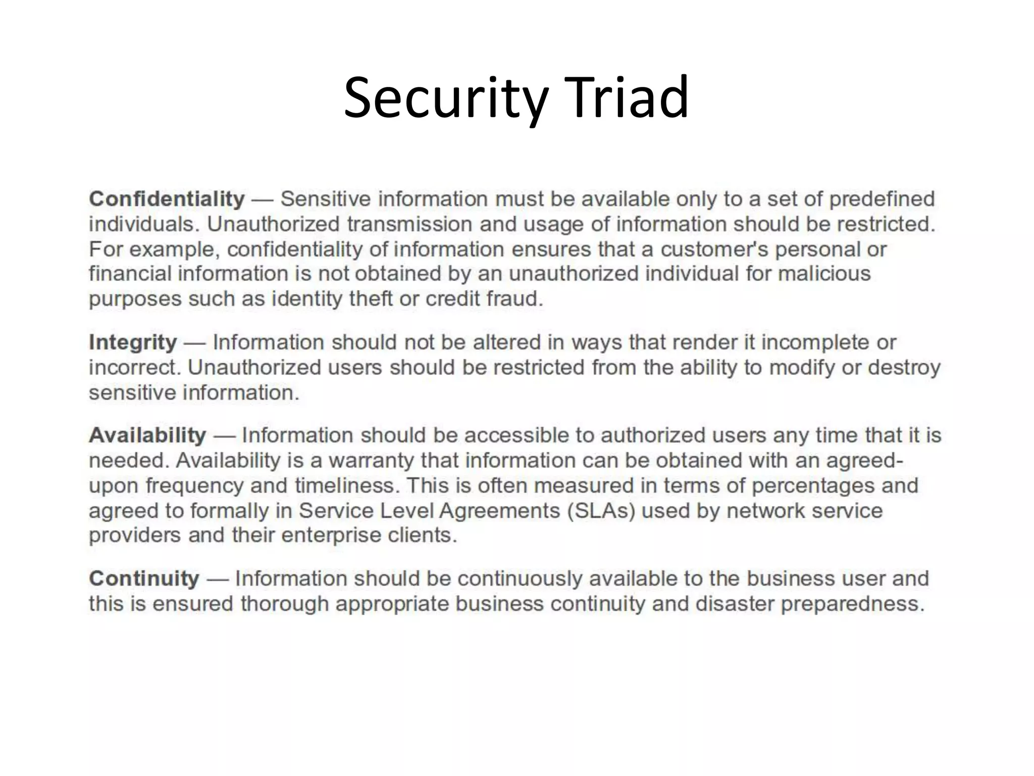 Security Triad
 