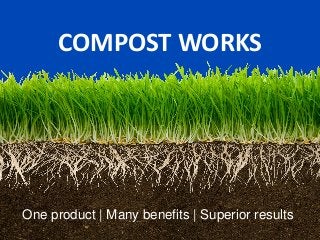 One product | Many benefits | Superior results
COMPOST WORKS
 
