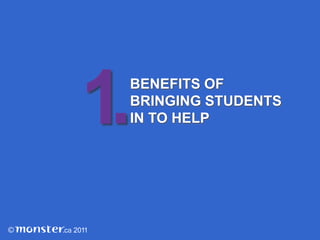 .1BENEFITS OFBRINGING STUDENTSIN TO HELP