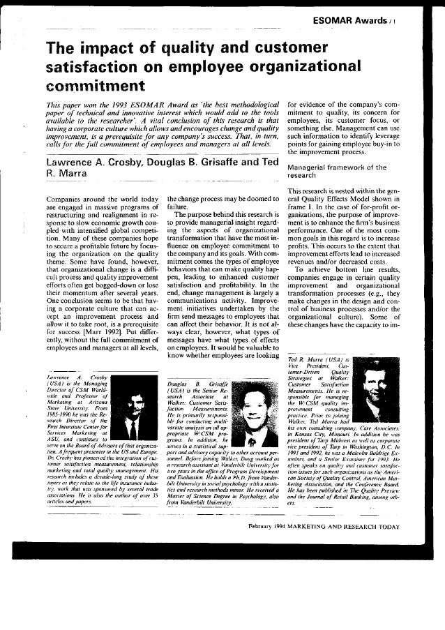 Essay on quality and customer satisfaction