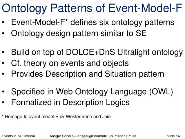 Pattern Language Ontology | events in multimedia theory model application Pattern Language Ontology | events in multimedia theory model application
