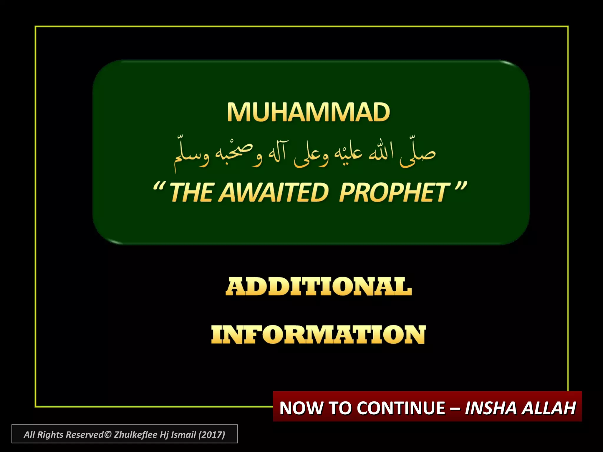 NOW TO CONTINUE –NOW TO CONTINUE – INSHA ALLAHINSHA ALLAH
All Rights Reserved© Zhulkeflee Hj Ismail (2017)
 