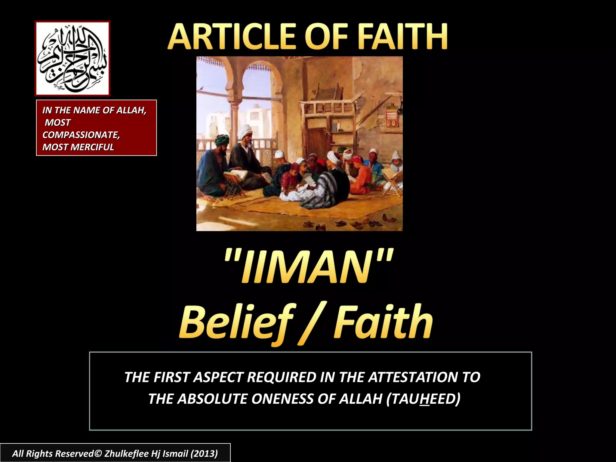[Slideshare] fardh'ain(august-2013-batch)# 7 -arkan-ul-iiman-(believe ...