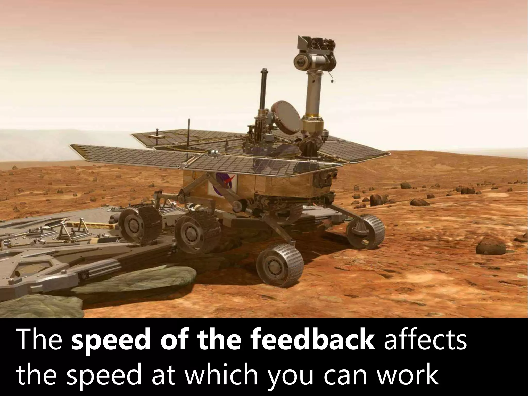 The speed of the feedback affects the speed at which you can work