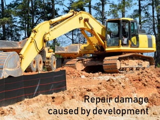 Repair damage
caused by development
 