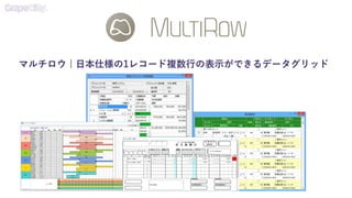 マルチロウ | 日本仕様の1レコード複数行の表示ができるデータグリッド
 