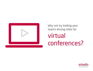 Why not try trading your
team’s driving miles for
virtual
conferences?
 