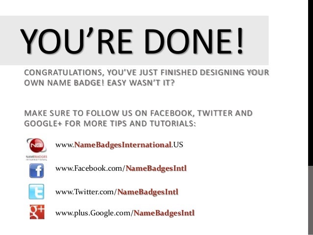 How To Design Your Own Name Badge