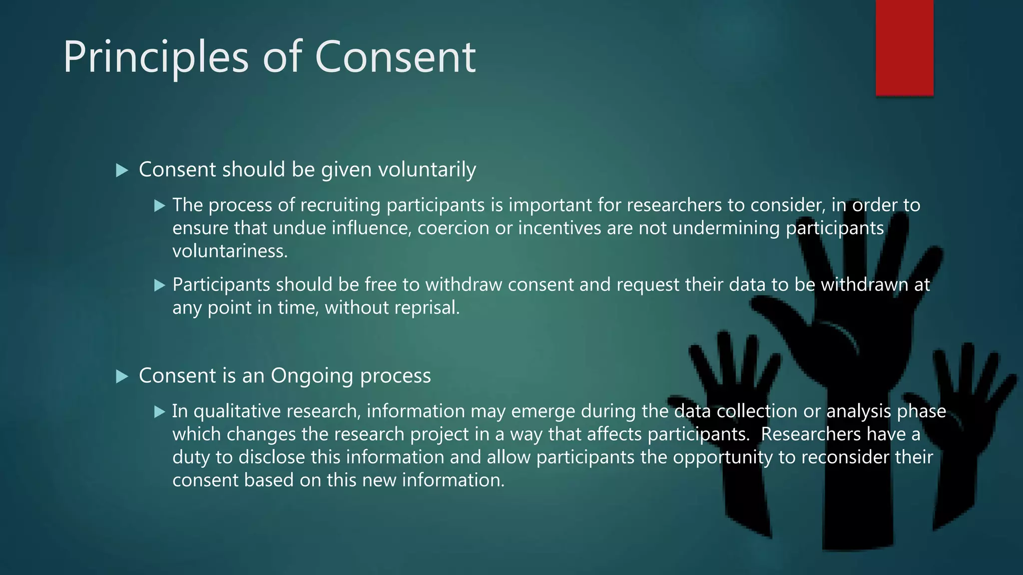 Informed consent in qualitative research - EDRD 6000 | PPT